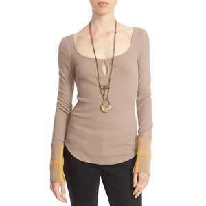 NWT Free People 'Mod' Stripe‎ Cuff Tee Retail $68 NWT Size XS